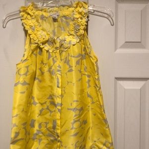 Gorgeous Silk Blouse; yellow/silver (grey)